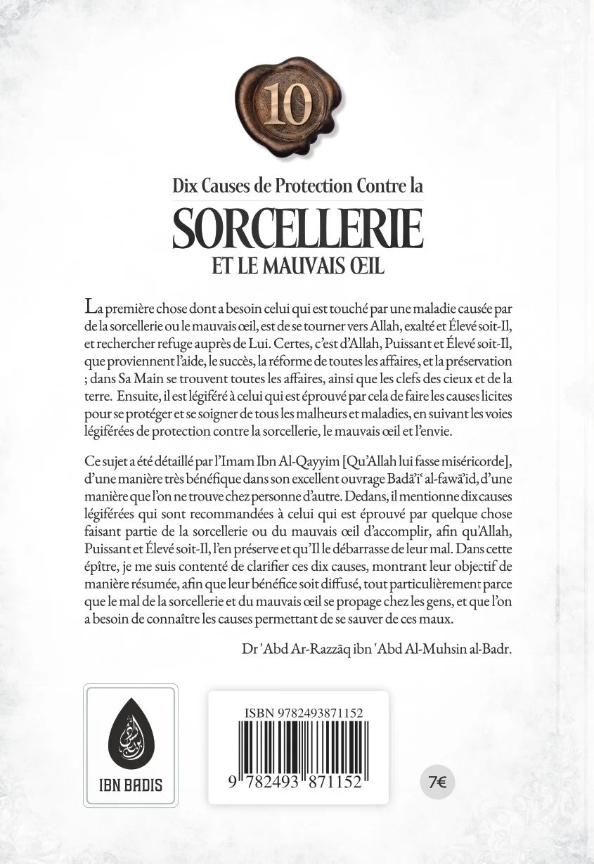 10 causes de protection contre la sorcellerie et le mauvais œil - Dr 'Abd Ar-Razzāq al-Badr - Ibn Badis AL FIL MAKTABA