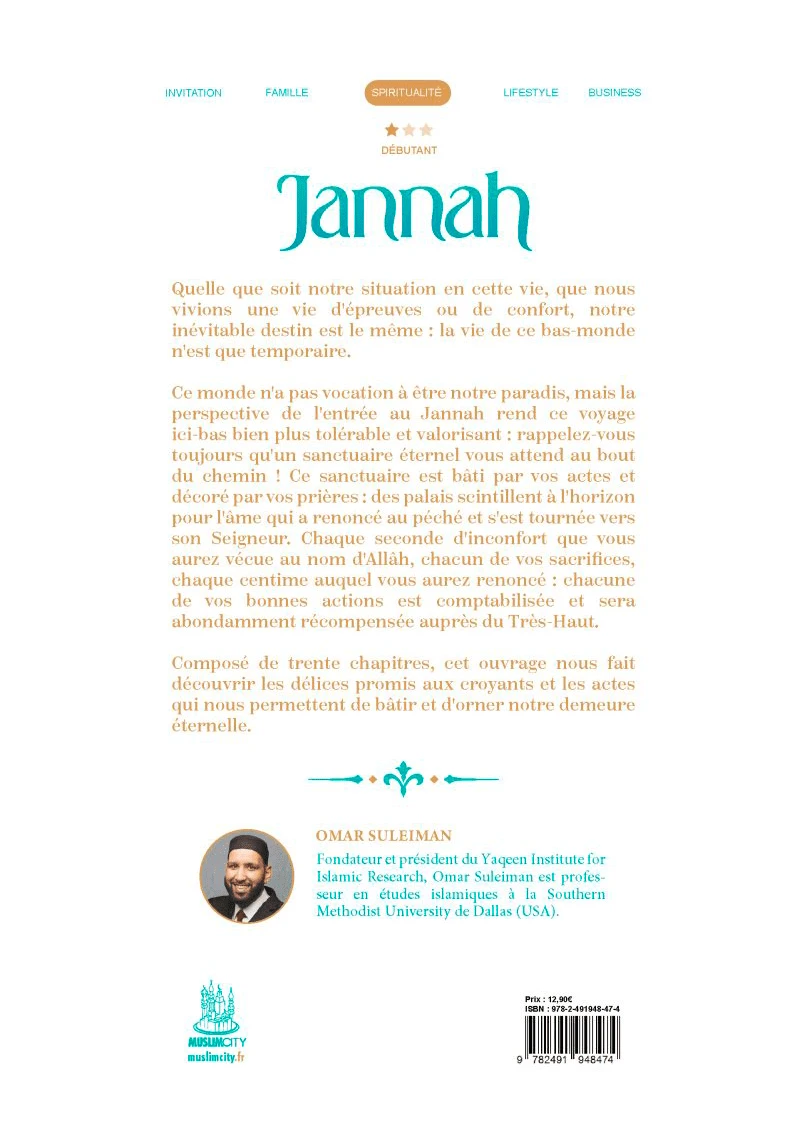 Jannah : 30 aperçus des délices du Paradis - Omar Suleiman - MuslimCity AL FIL MAKTABA
