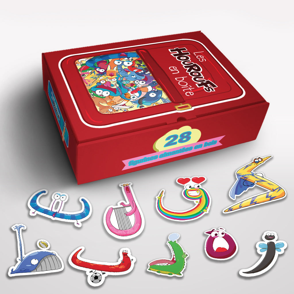 Les Houroufs en boîte - Figurines aimantées en bois AL FIL MAKTABA