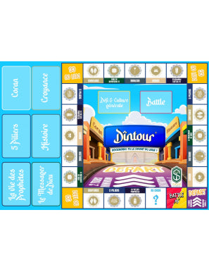 Plateau de jeu Dintour Dinopoly avec cartes