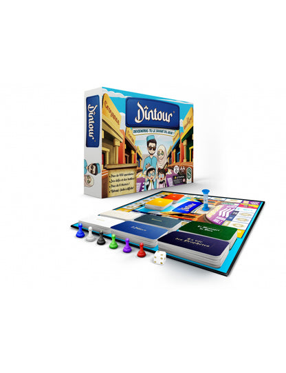 Plateau de jeu Dintour Dinopoly avec cartes et pions