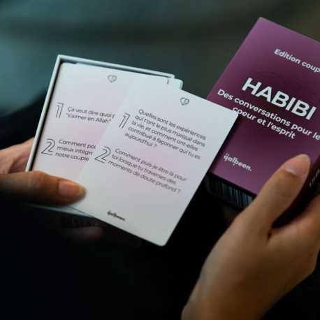 Jeu de cartes Habibi : Des conversations pour l'esprit et le cœur pour couple musulman - Édition Qalbeen AL FIL MAKTABA