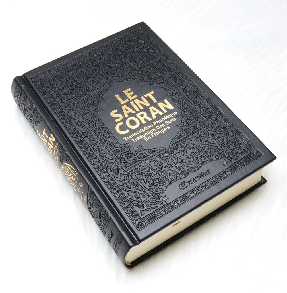 Le Saint Coran - Français/arabe /Transcription (phonétique) - Edition de luxe -hafs- Format moyen ( 5 couleurs au choix) AL FIL MAKTABA